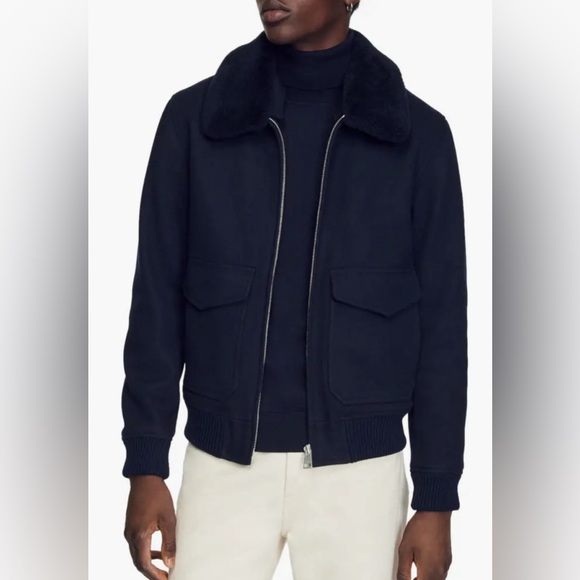 Aviator Wool Blend Bomber Jacket